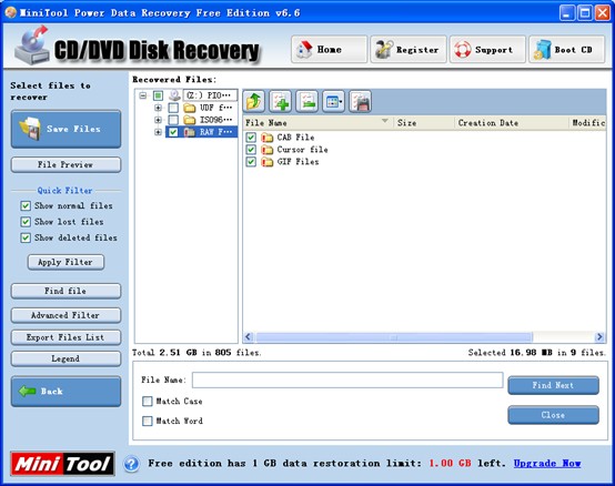 Free recovery software for CD2